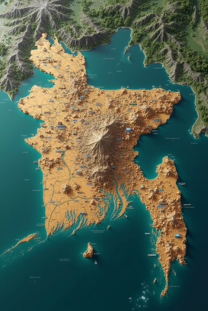 Map of Bangladesh that has been flooded