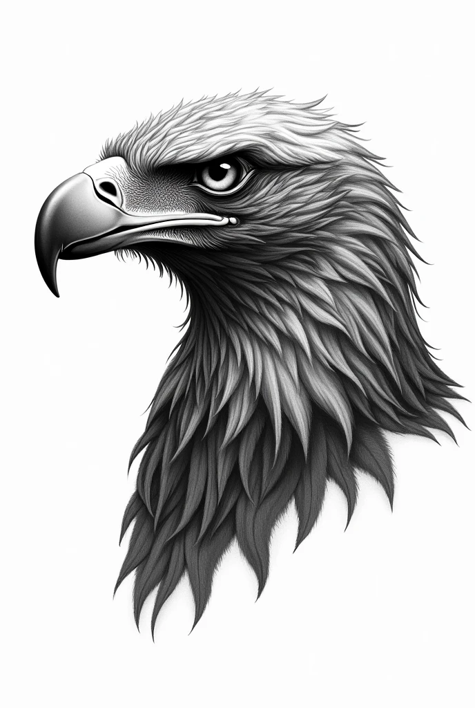 drawning, Eagle head, drawning à lápis, black strokes, white background, realisitic, 