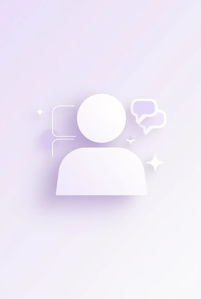an icon that symbolizes free consultations with a specialist, make it minimalist and in lilac and white colors