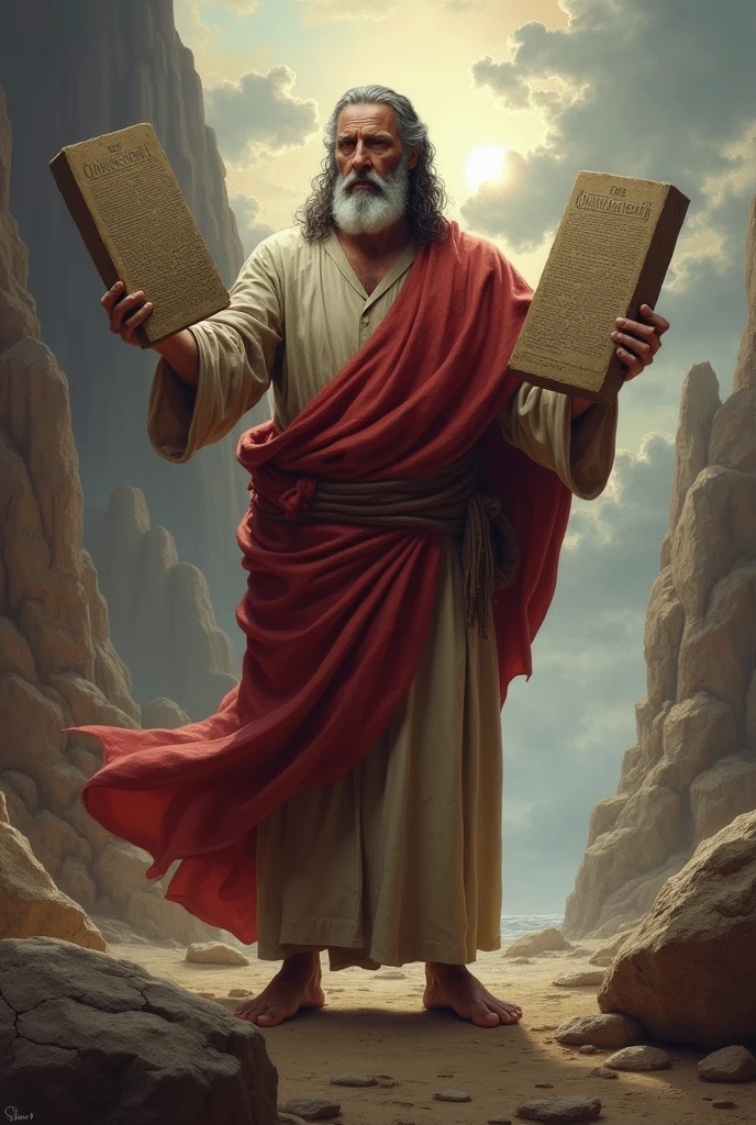 Moses with the stone of the ten commandments