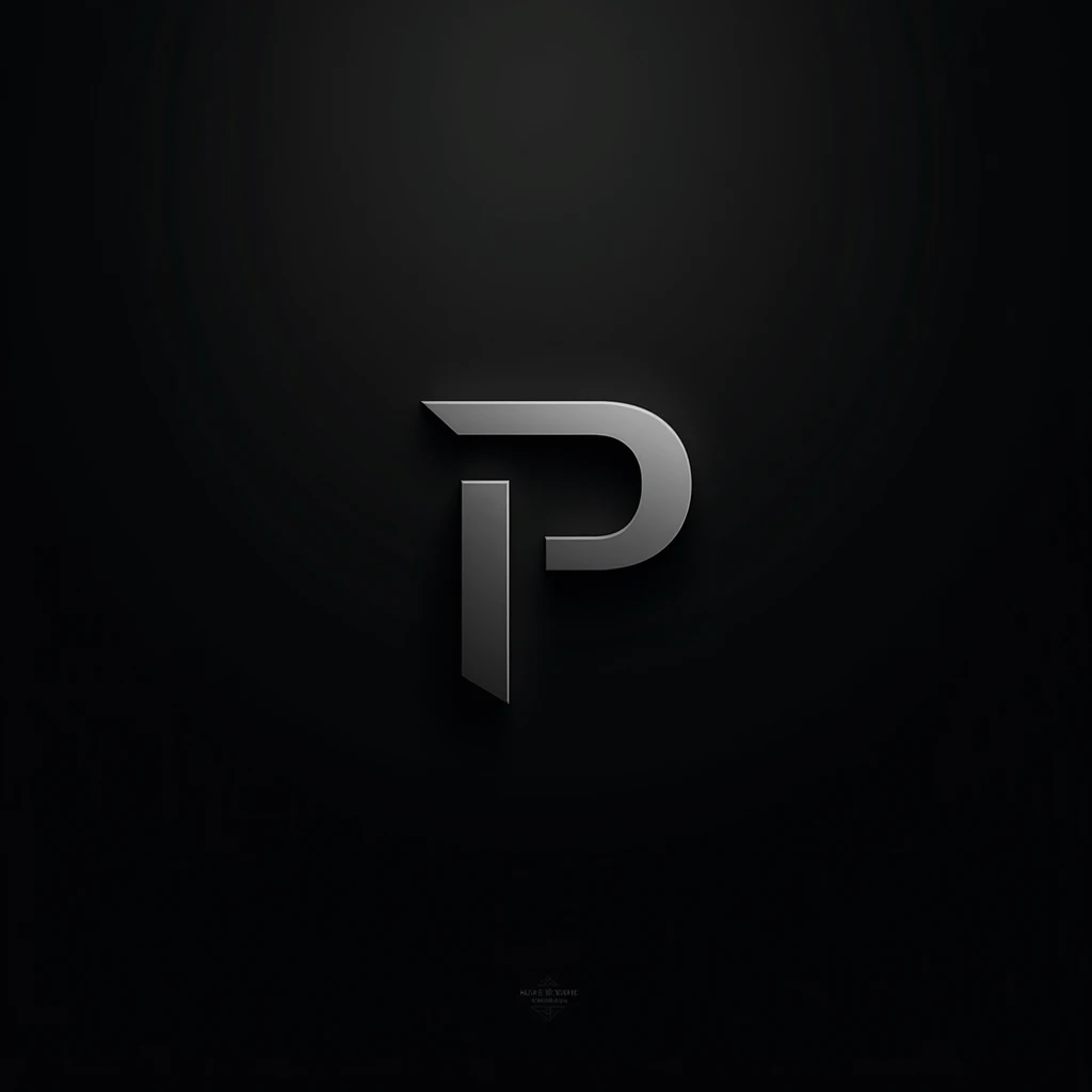 logo with the letter p, black background