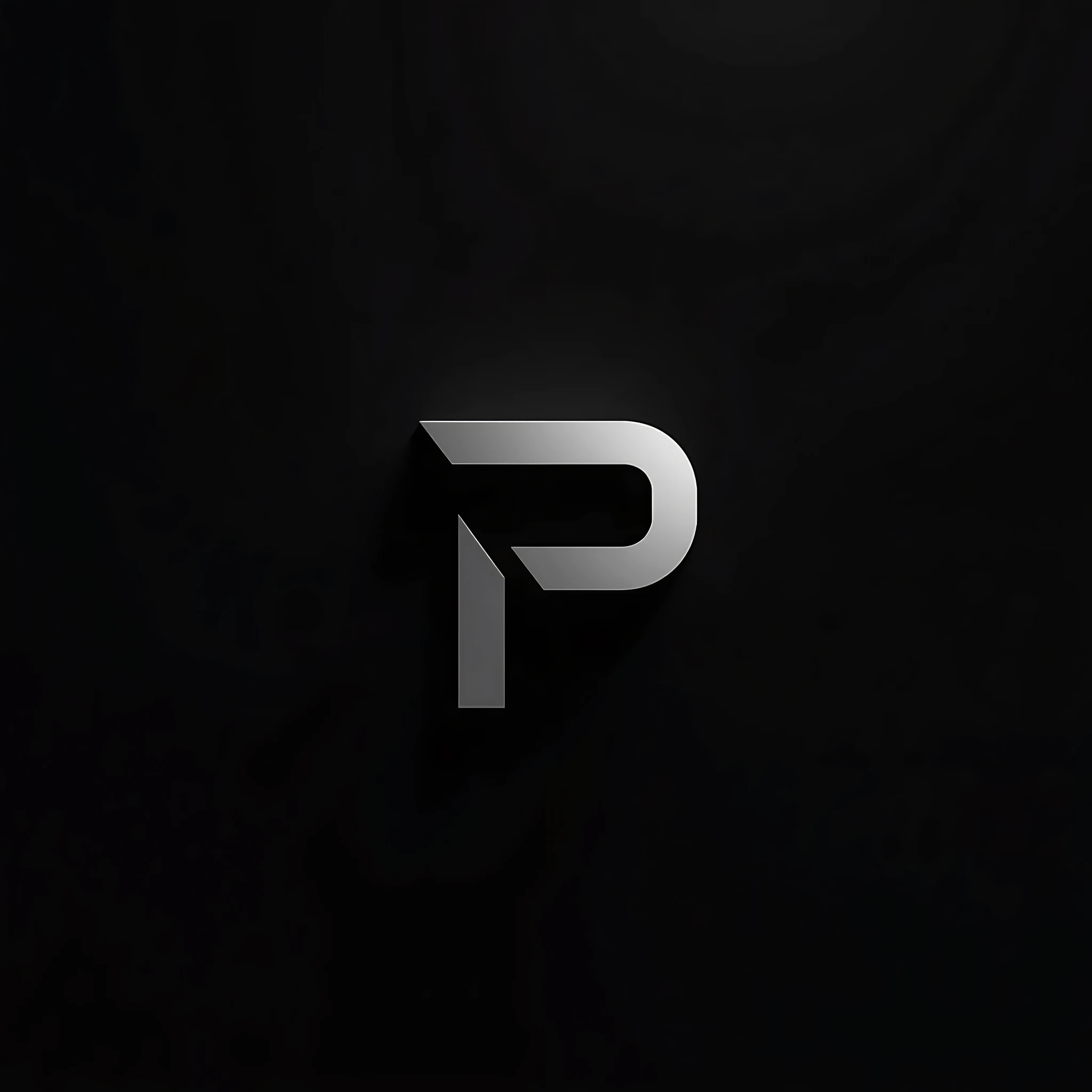 logo with the letter p, black background 