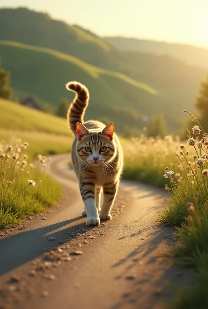 Cat on road