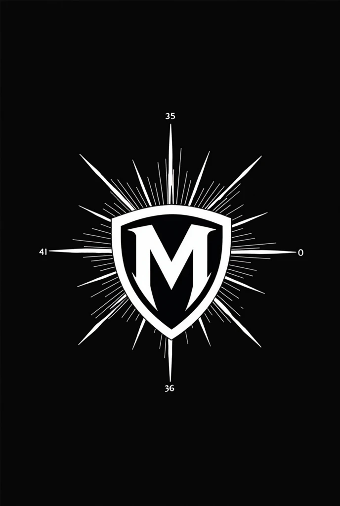 A logo for a plasma cutting CNC brand, something like a shield with a Cartesian plane and a wave that refers to a CNC stamping. Black and white logo image
