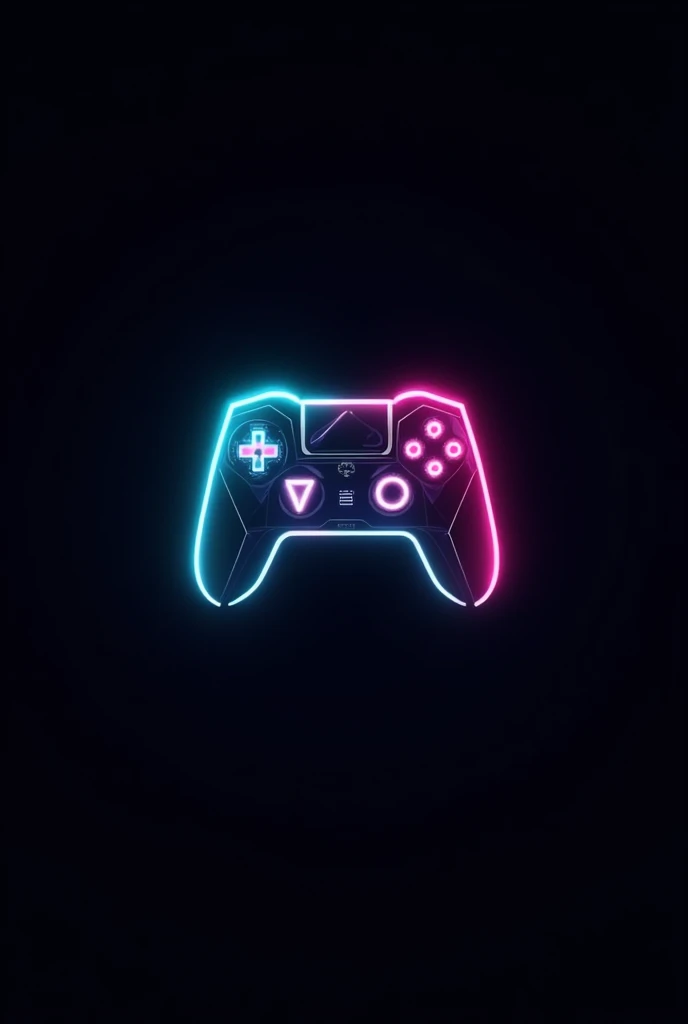 "Design a modern, stylish logo featuring the text 'FAZPLAY' in a futuristic, geometric font. The text should be integrated into the shape of a gaming controller. The color scheme should be a vibrant, neon gradient transitioning from cyan blue on the left to magenta pink on the right. The design should have a sleek, glowing effect on a solid black background. The gaming controller should include directional pads and buttons, which should be subtly outlined in the same neon gradient, maintaining consistency with the overall design. Ensure the text and controller design are cohesive, with clean lines and a balanced composition, giving the logo a dynamic and tech-savvy appearance."