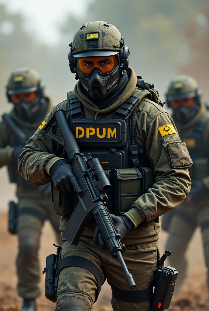 Create several images of an airsoft team called PUMA and this is written on the vest, but the name has no connection with the puma brand image size 1080x1920, LET THE WORD PUMA BE ON YOUR VEST OR UNIFORM