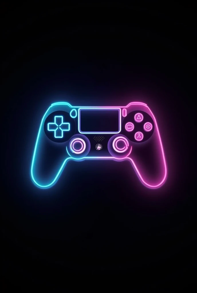 "Design a modern, stylish logo featuring the text 'FAZPLAY' in a futuristic, geometric font. The text should be integrated into the shape of a gaming controller. The color scheme should be a vibrant, neon gradient transitioning from cyan blue on the left to magenta pink on the right. The design should have a sleek, glowing effect on a solid black background. The gaming controller should include directional pads and buttons, which should be subtly outlined in the same neon gradient, maintaining consistency with the overall design. Ensure the text and controller design are cohesive, with clean lines and a balanced composition, giving the logo a dynamic and tech-savvy appearance."