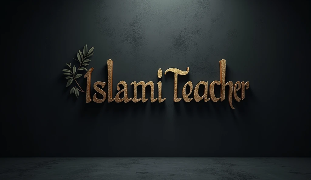 Dark grey background with name written Islami Teacher