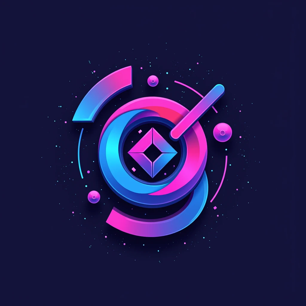 Abstract Logo: A vibrant, abstract logo for "its_nirvana__" that blends geometric shapes with fluid, organic lines. Use bold, contrasting colors like electric blue, neon pink, and deep purple. The name should be integrated seamlessly into the design, creating a sense of flow and balance.