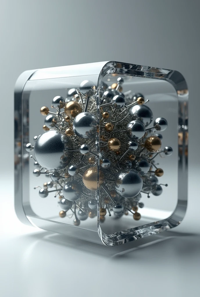 I would like you to create an image of the structure of composite alloys in the shape of a cube. 

