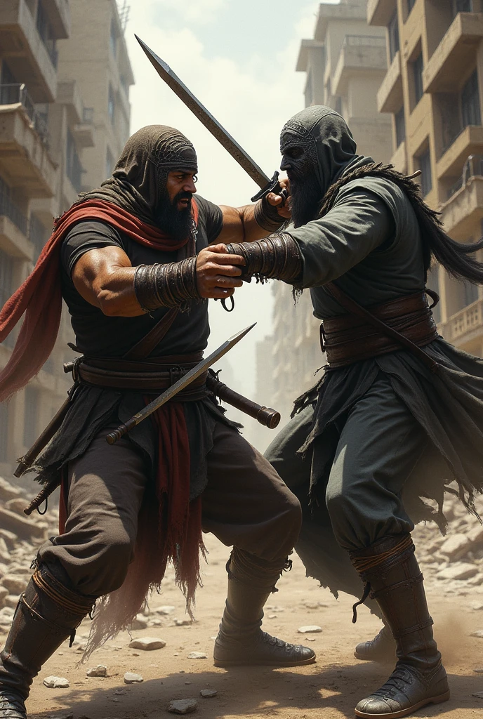 muslim fights jew with weapons