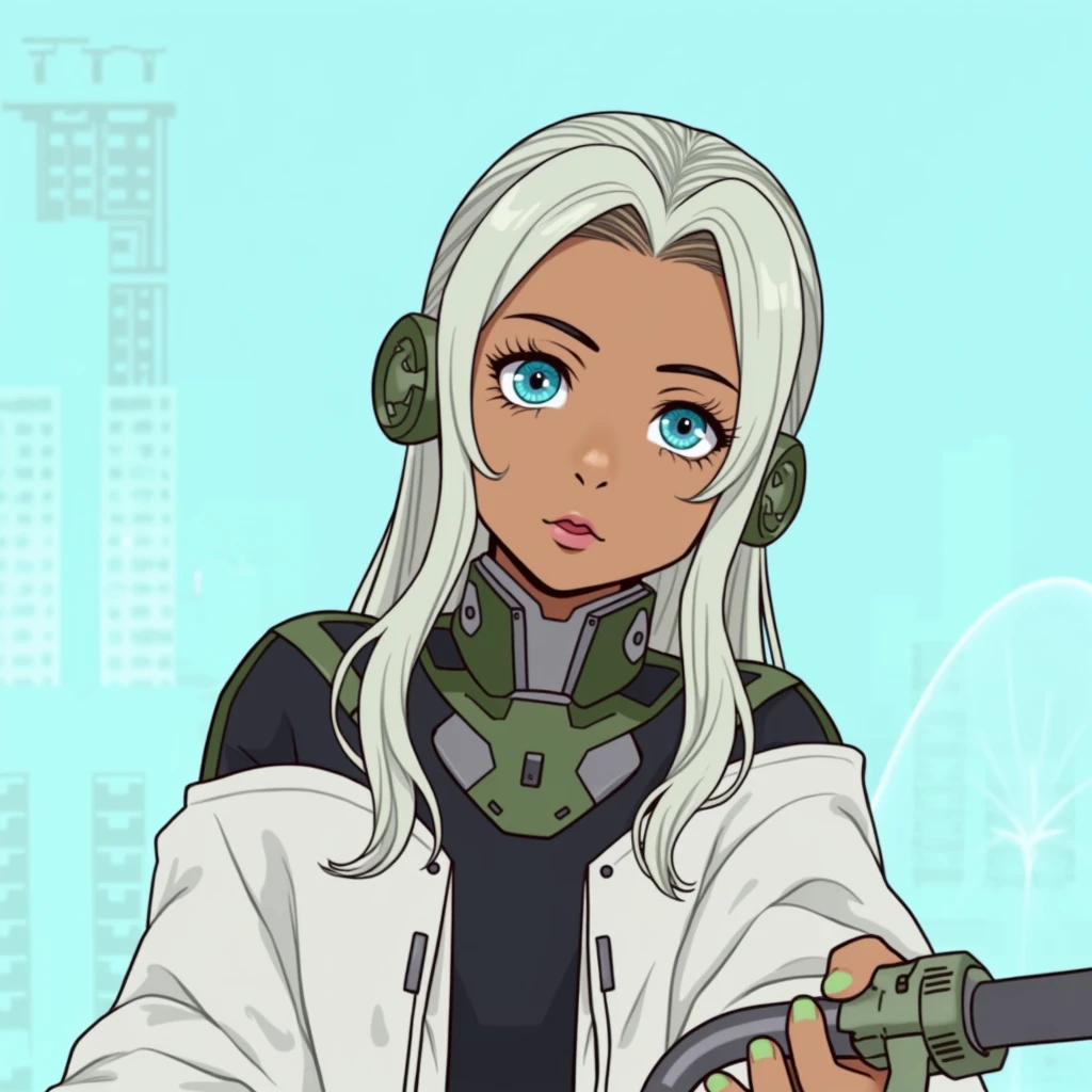 Highest image quality, outstanding details, ultra-high resolution, (realism: 1.4), the best illustration, favor details, highly condensed 1girl, with a delicate and beautiful face, dressed in a black and green mecha, wearing a mecha helmet, holding a directional controller, riding on a motorcycle, the background is a high-tech lighting scene of the future city. surreal illustration, surreal rendering, clean digital rendering, photo realistic rendering, surreal illustration