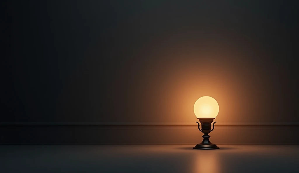 Dark grey background and beautiful lamp light.