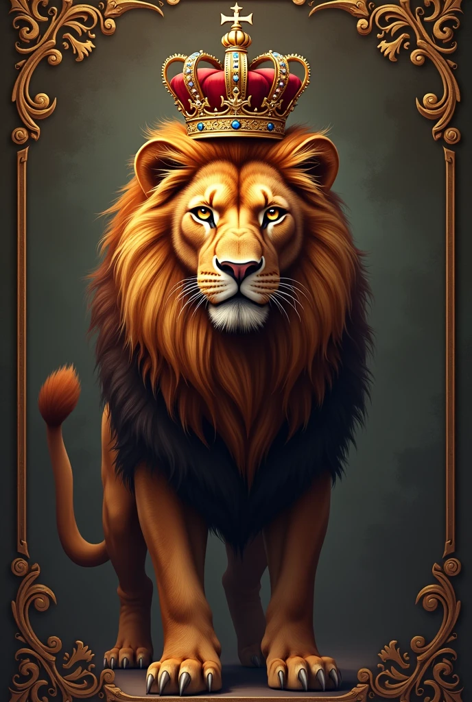 A slogan of a lion wearing a crown engraved with M3
