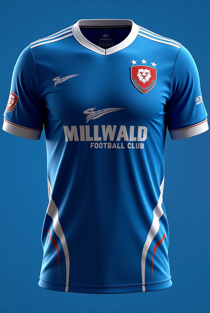 Create a blue and white kit for millwall sponsorship joma