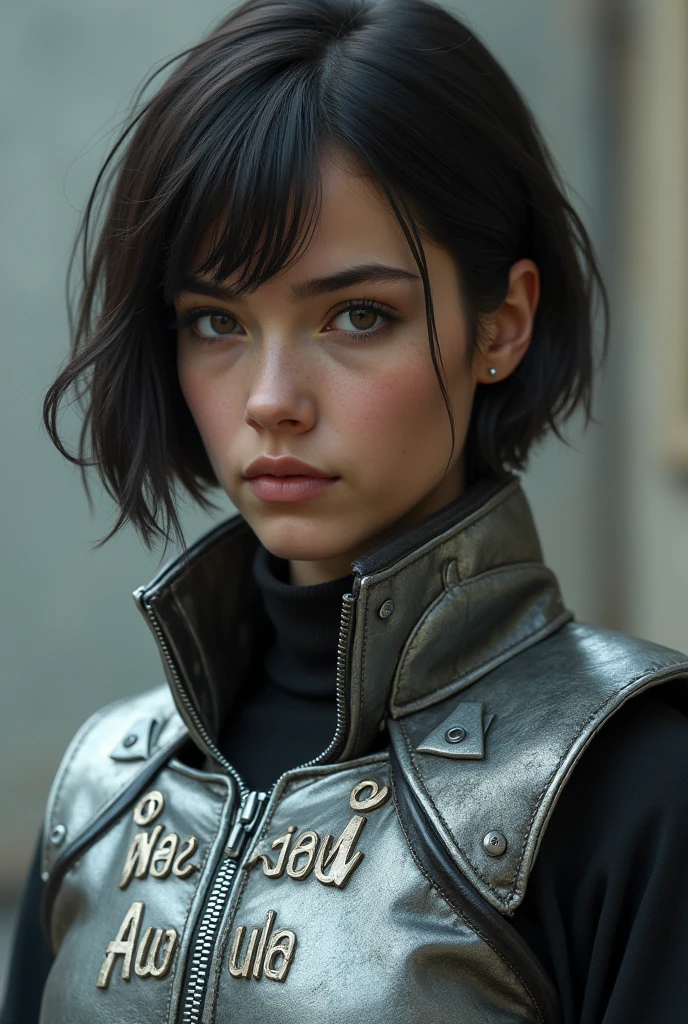 On the short haired girl, just write Kevser Civelek on the steel vest