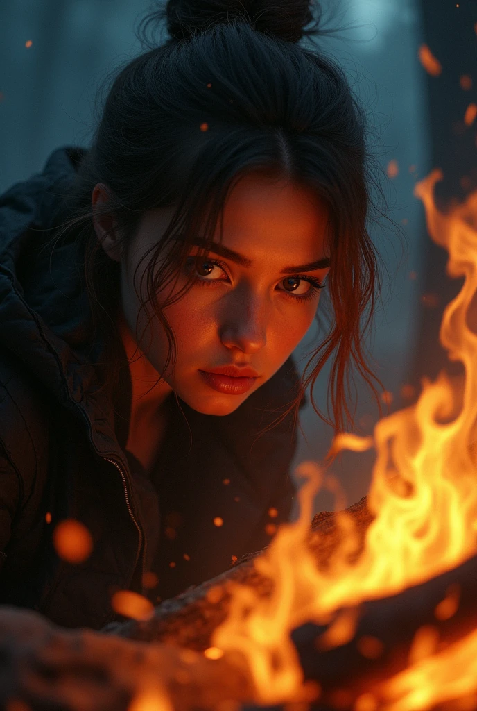 The other day I was watching her very closely, so close that I could taste the fire, that smell of burning wood....