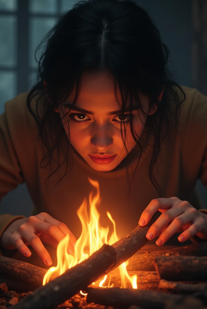 The other day I was watching her very closely, so close that I could taste the fire, that smell of burning wood....