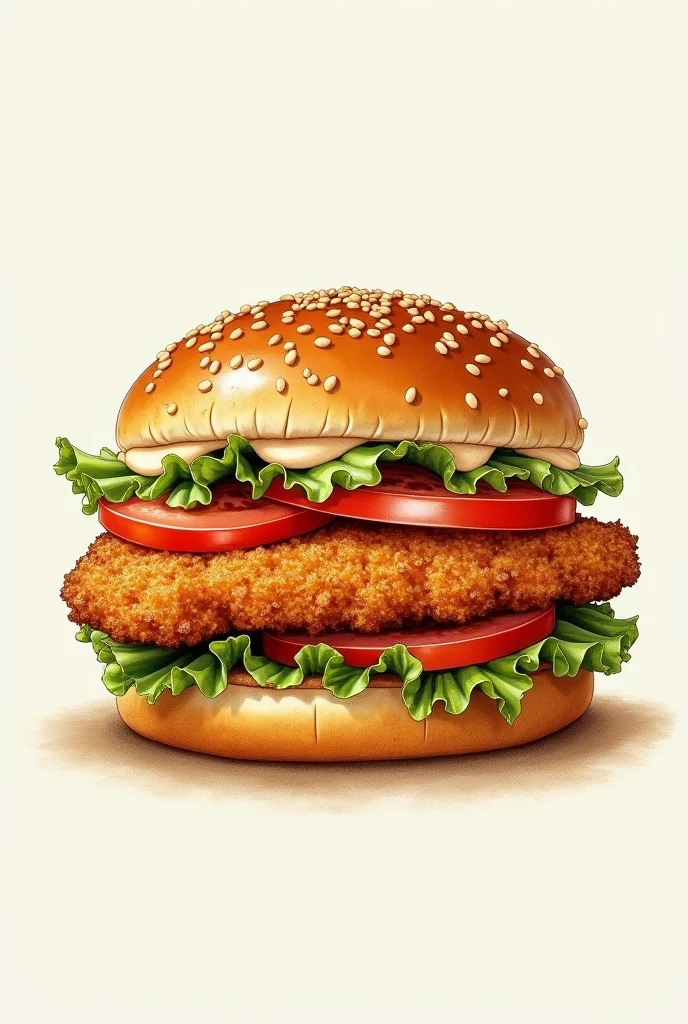 Chicken burger drawing