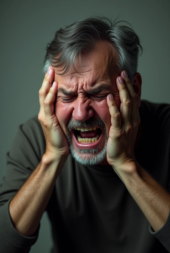 A crying man