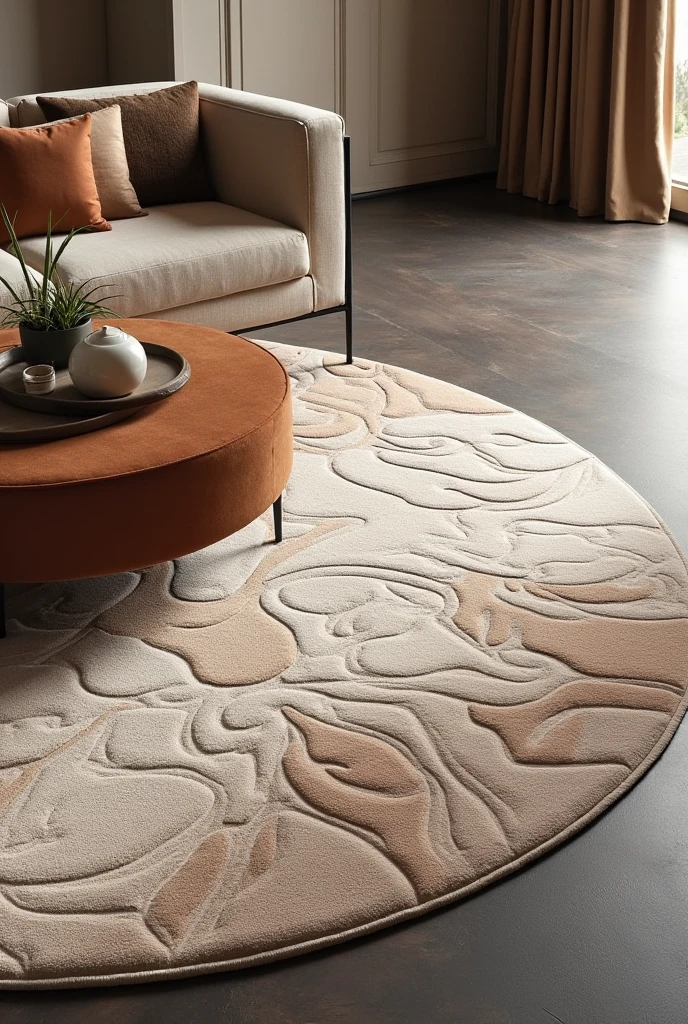 Rugs with tufting technique , irregular round rug for living room organic designs sophisticated ,luxurious
various models