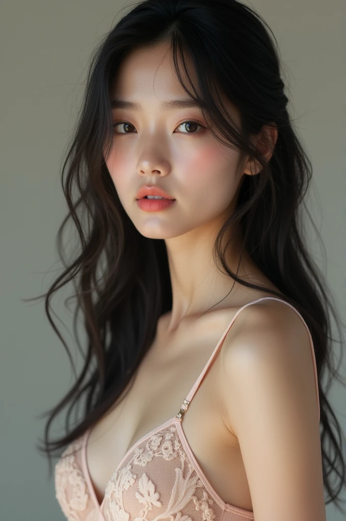 Beautiful Japanese girl in a bra 