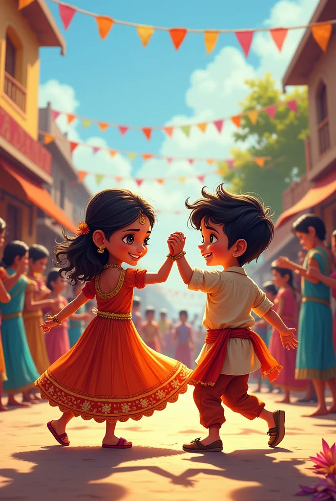 Gujarat ,child ,girl and boy ,dandiya