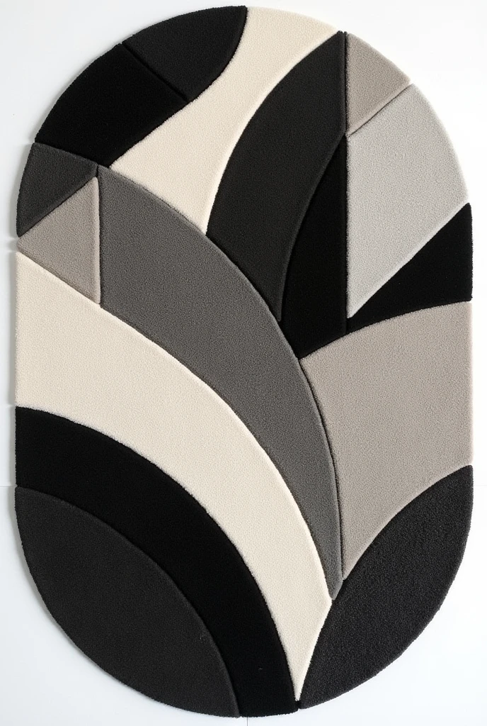 Rugs with tufting technique  , round rug ,triangular, irregular squares for living room organic designs sophisticated  ,luxurious black and white various models
