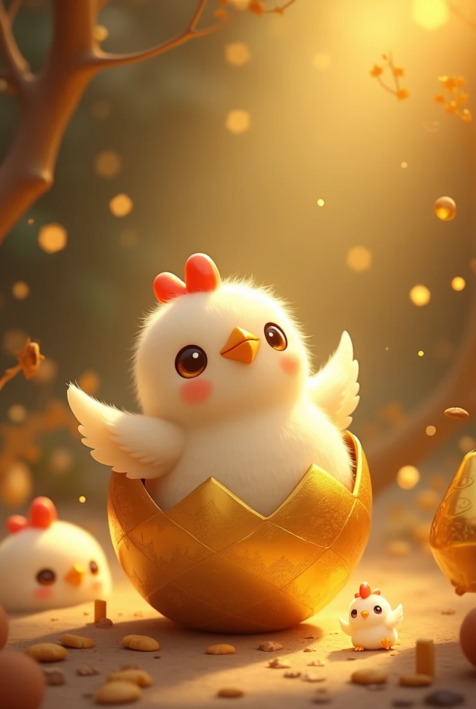 Someone called Martin and he is a little chicken coming out of a golden egg