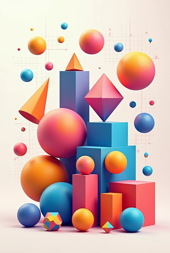 generates an image of educational geometric bodies for a cover