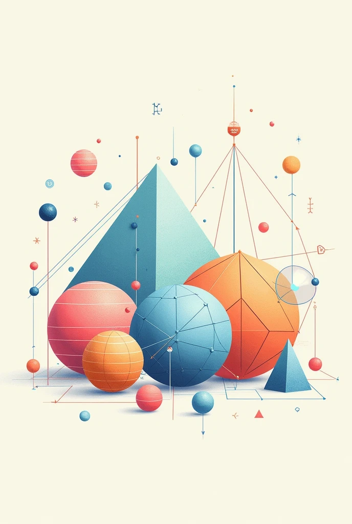 generates a horizontal image of educational geometric bodies for a cover