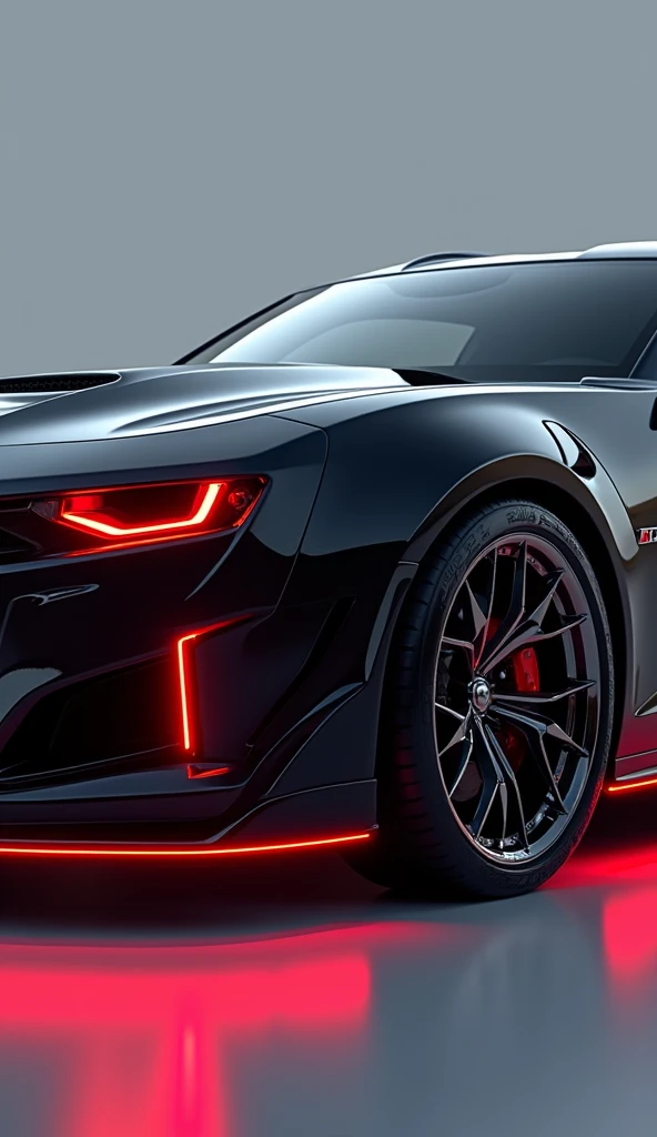 Camaro ZL1 black red leds with chrome wheels with High resolution,