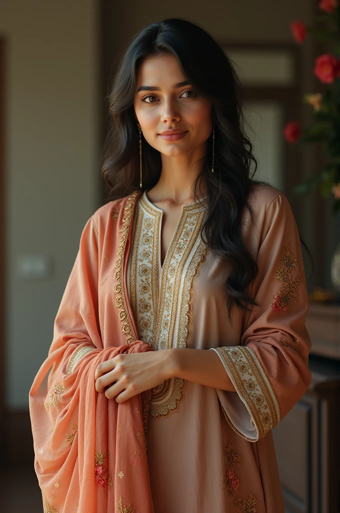 A realistic i women in pent and shirt 