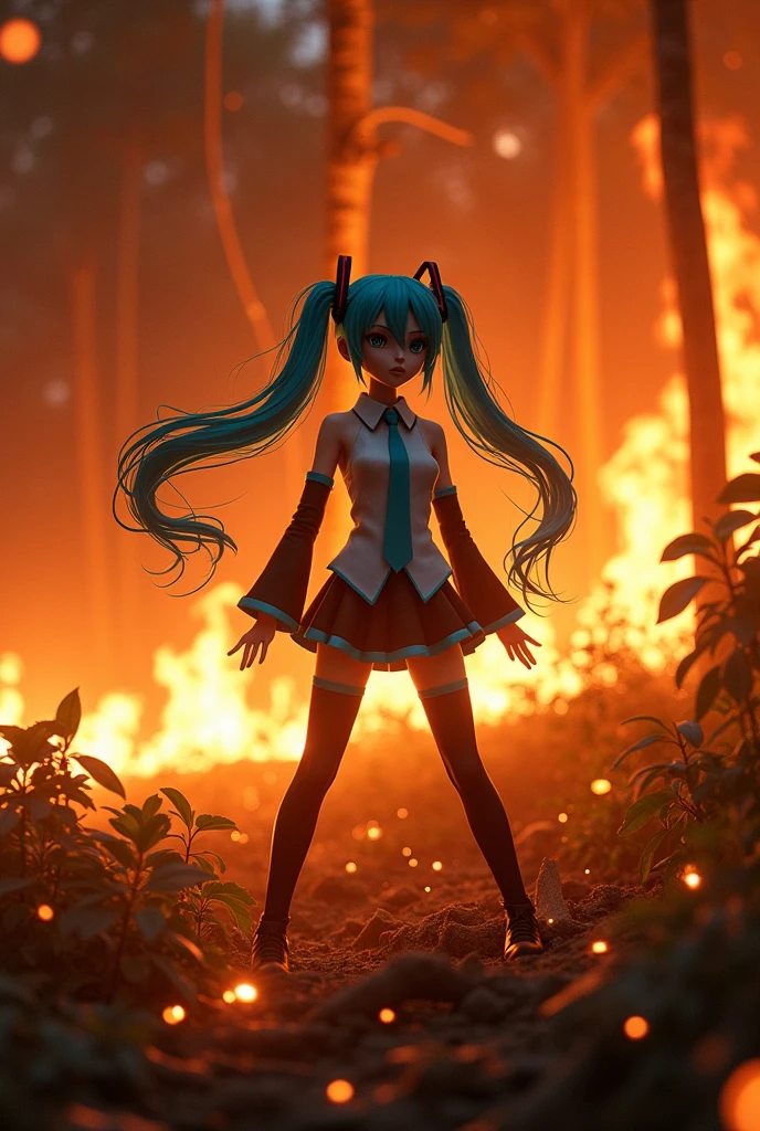 Hatsune Miku setting the Amazon on fire