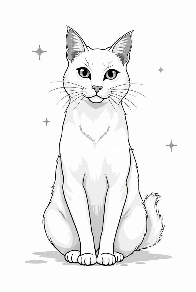 Coloring book image cat realistic blanco y negro