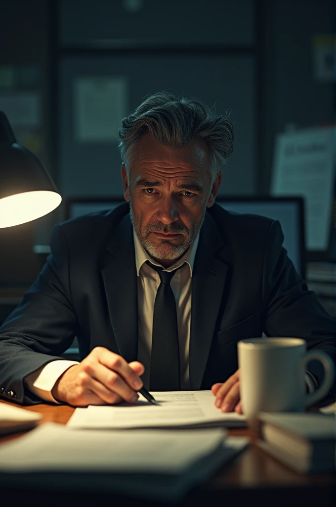 A businessman hard work in day and night all time only work or work