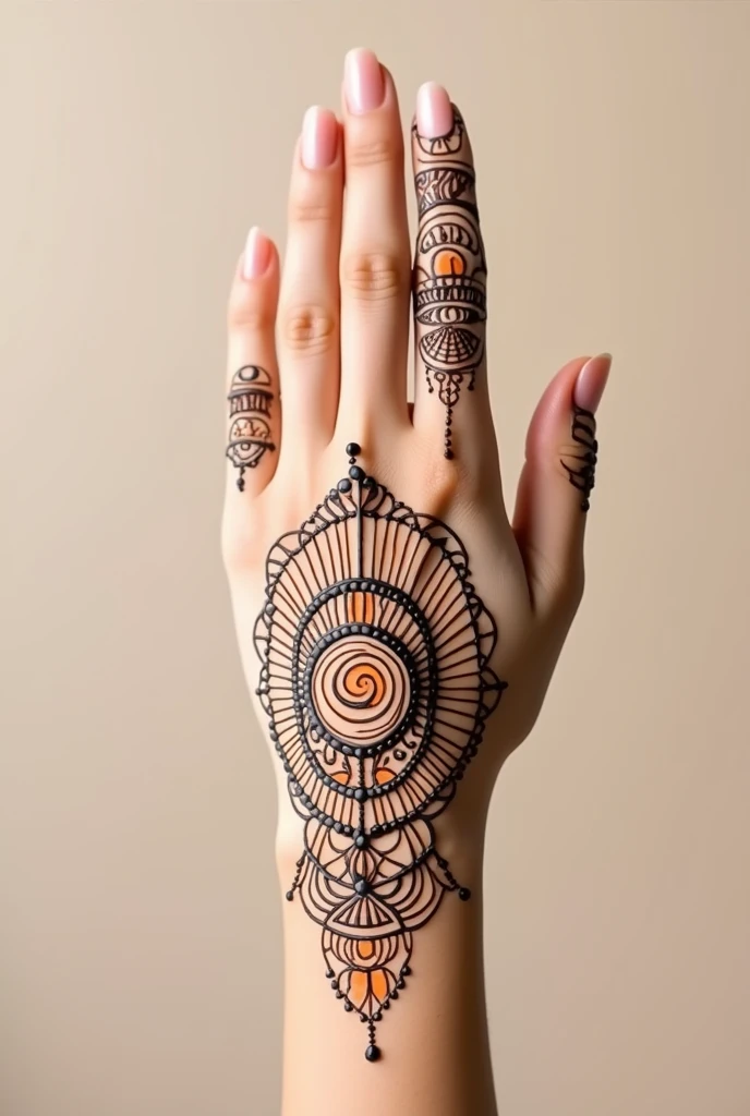 generate modern Karwa Chauth Special mehndi design on hand