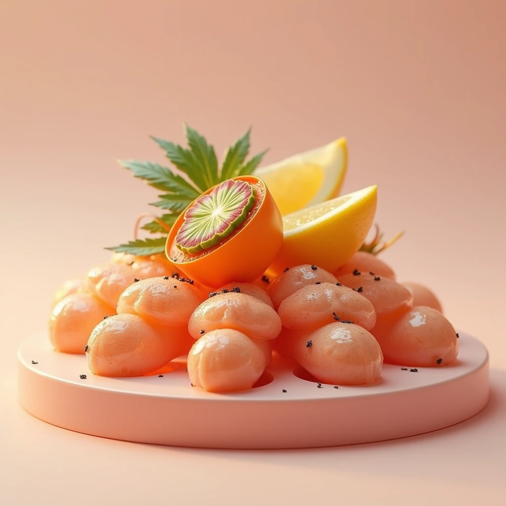 a pill in the form of food, a tasty and healthy cure, no need for medicine, delicious and nutritious, realistic food photography, intricate details, beautiful lighting, appetizing, high quality, photorealistic, 8k, masterpiece, hyper detailed, vibrant colors, cinematic lighting, studio lighting, natural lighting, warm tones, still life, food art, food styling, food photography, culinary art