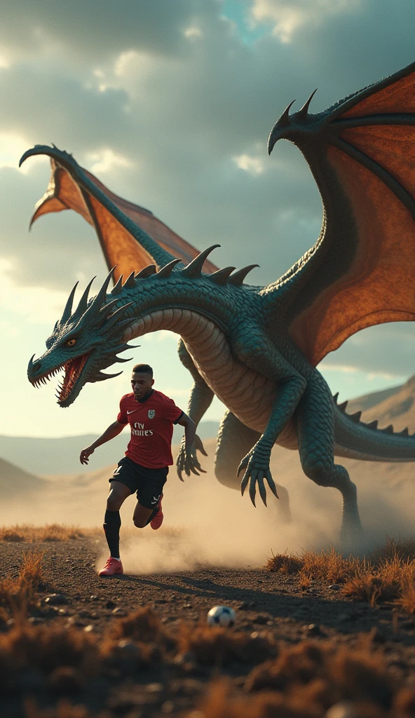 Dragon chasing Mbappe 