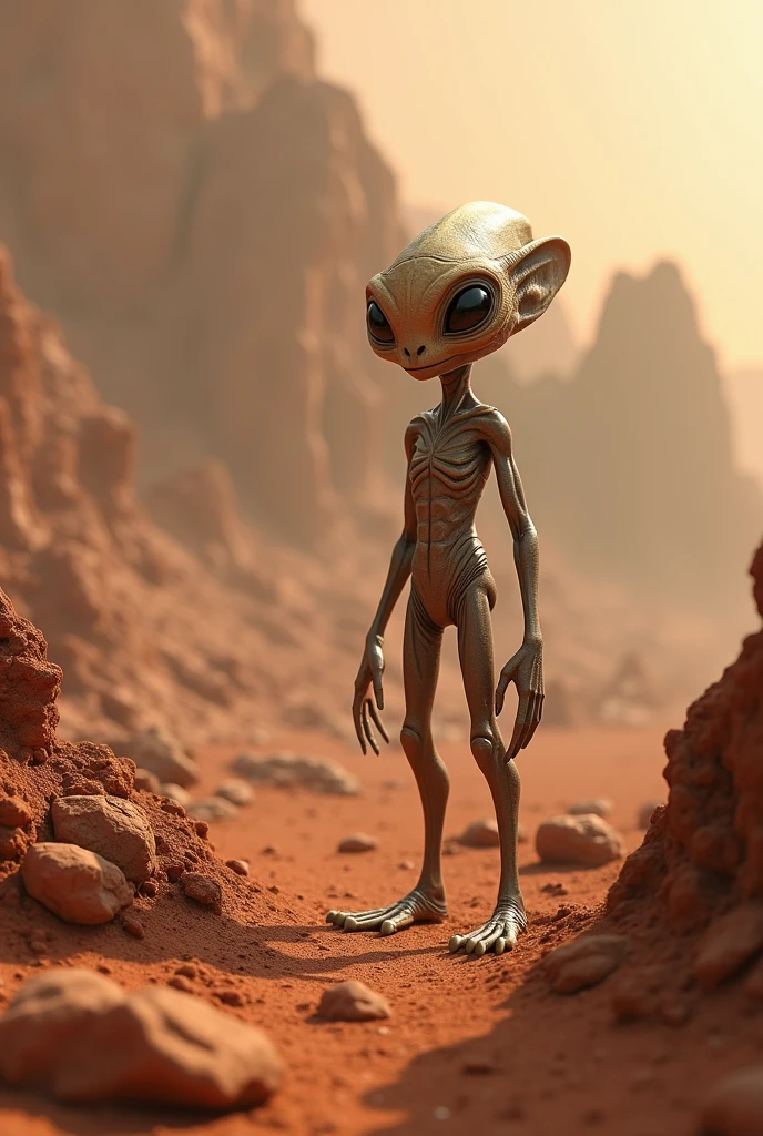 Photorealism, alien, in outer space, on planet Mars