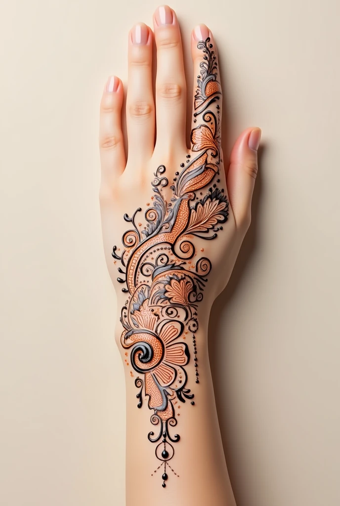 generate more modern Arabic mehndi design on hand