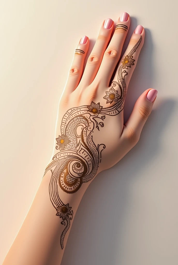 generate modern Karwa Chauth Special mehndi design on hand