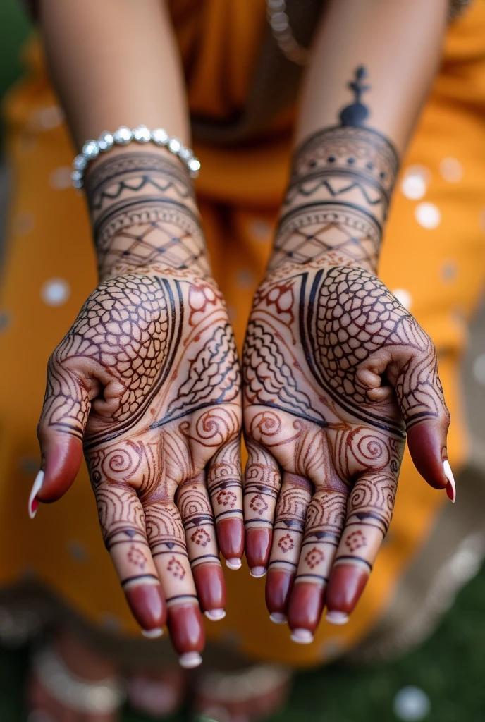 generate modern Shadi Special mehndi design on hand
