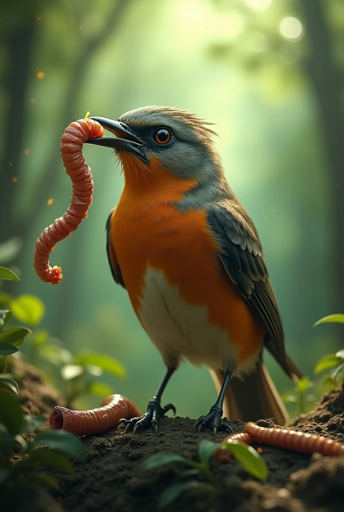As long as a bird lives, it eats live worms, but when a bird dies, it eats live worms...