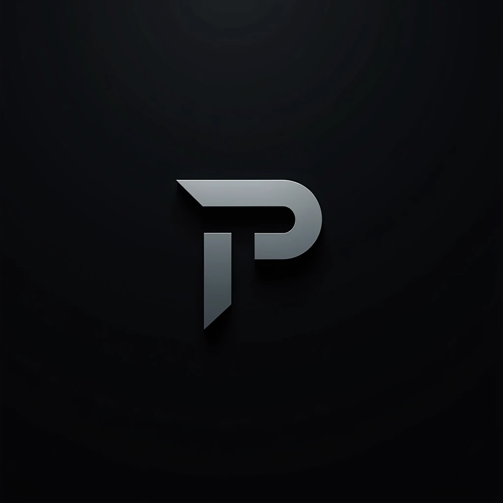 logo with the letter p, black background