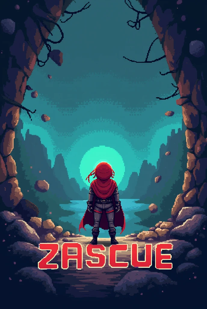 back ground side written rescue Zanfra pixelated
