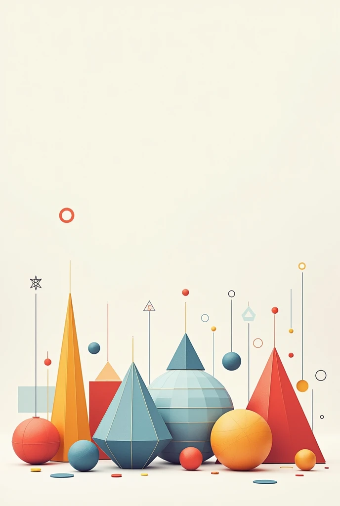generates a horizontal image of educational geometric bodies for a cover