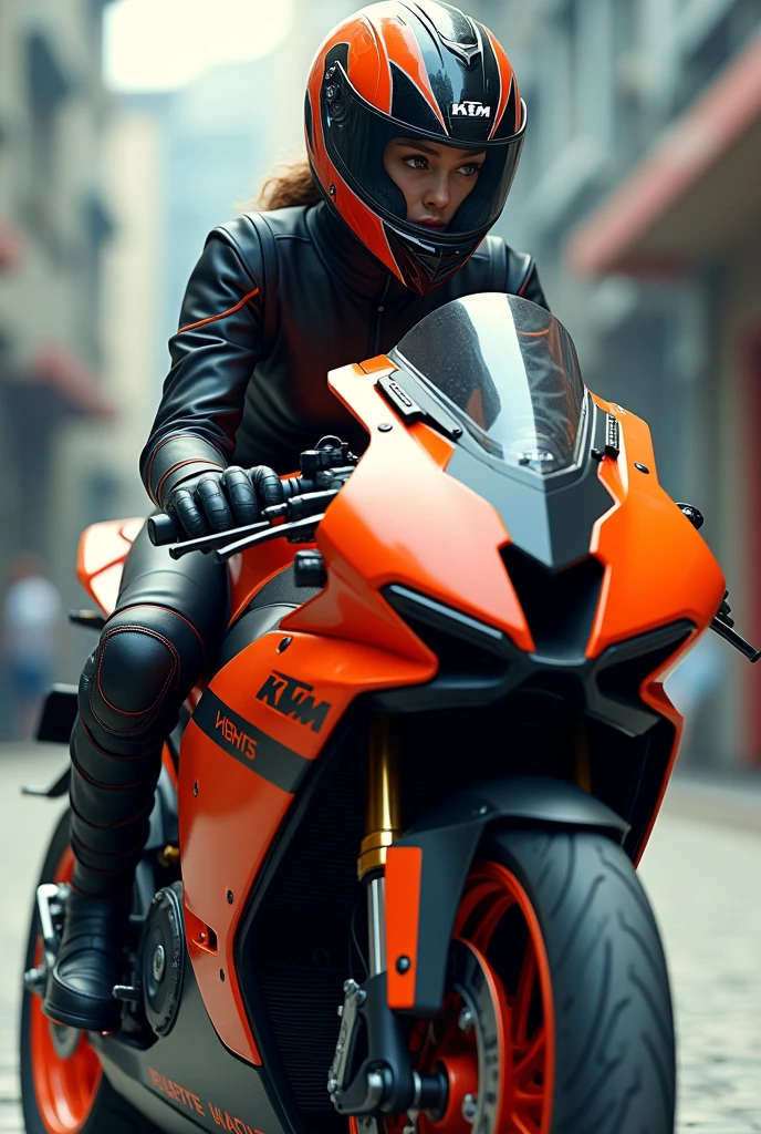 KTM RC bike with girl helmet with x2 kit