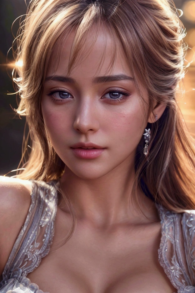 a beautiful djeeta, intricate detailed portrait, highly detailed face, beautiful detailed eyes, beautiful detailed lips, extremely detailed facial features, long eyelashes, (best quality,4k,8k,highres,masterproject:1.2),ultra-detailed,(realistic,photorealistic,photo-realistic:1.37),digital painting,fantasy art,elegant,cinematic lighting,warm color tones,glowing skin,detailed background