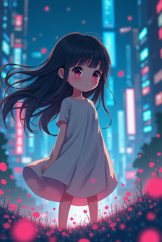 comic 8 channel for short stories about heroes of the cyber world The main character is a woman with long hair and bangs, cute, petite, beautiful, a Ghibli character.